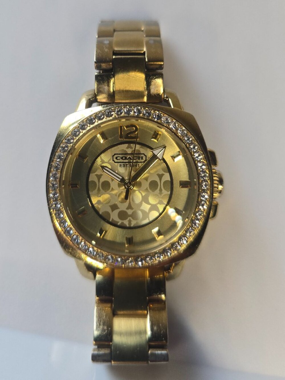 Coach Women's Boyfriend Watch - Gold-tone, Analog, Crystal-Embellished - Picture 2 of 7